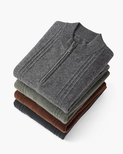 Zaragoza | 100% Cashmere Ribbed Half-Zip