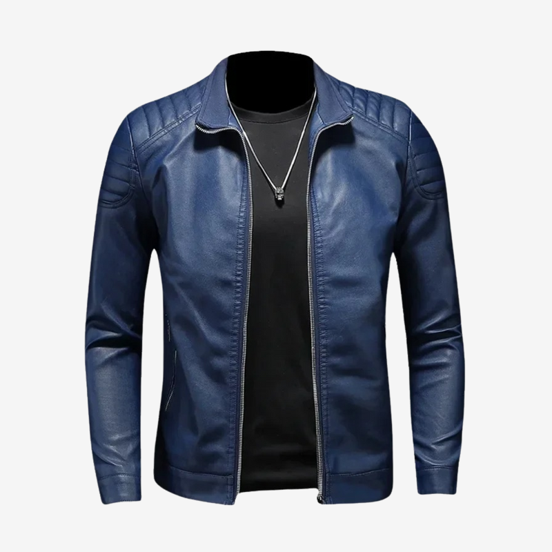 Mario™ | Chaqueta de Cuero con Cuello
