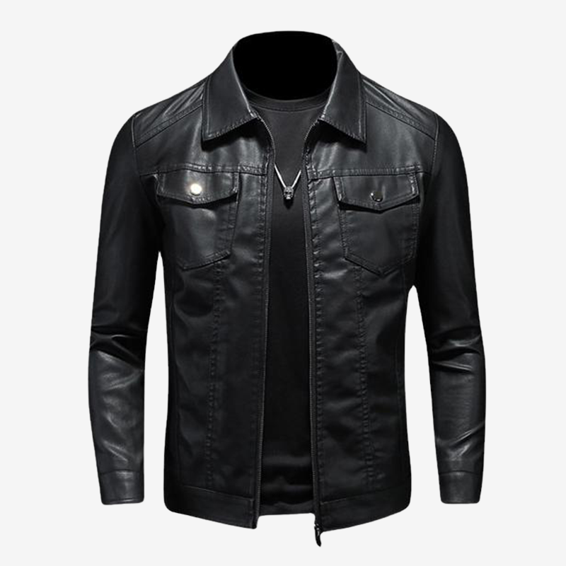 Sergio™ | Chaqueta de Cuero Biker