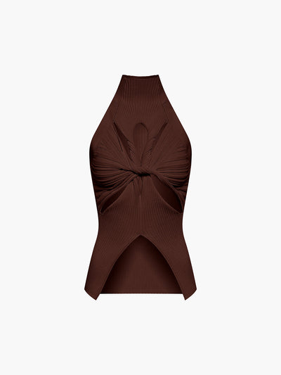 Top de canalé con aberturas