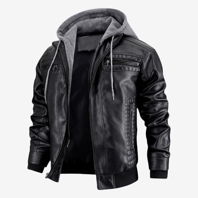Vicente™ | Chaqueta de Cuero Moderna con Capucha