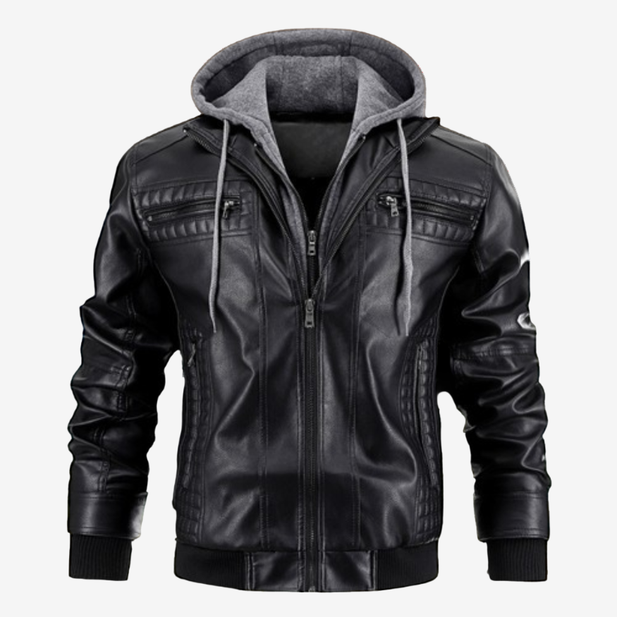 Vicente™ | Chaqueta de Cuero Moderna con Capucha