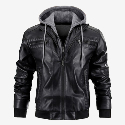 Vicente™ | Chaqueta de Cuero Moderna con Capucha