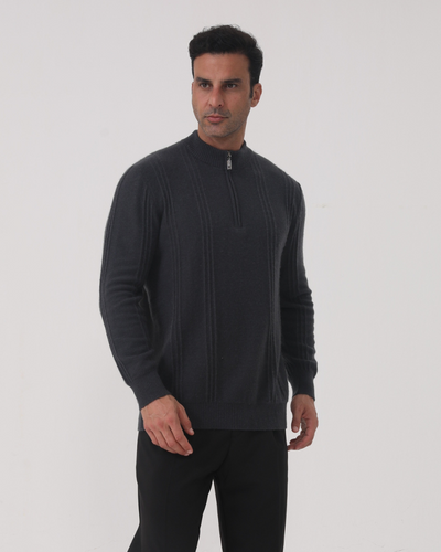 Zaragoza | 100% Cashmere Ribbed Half-Zip