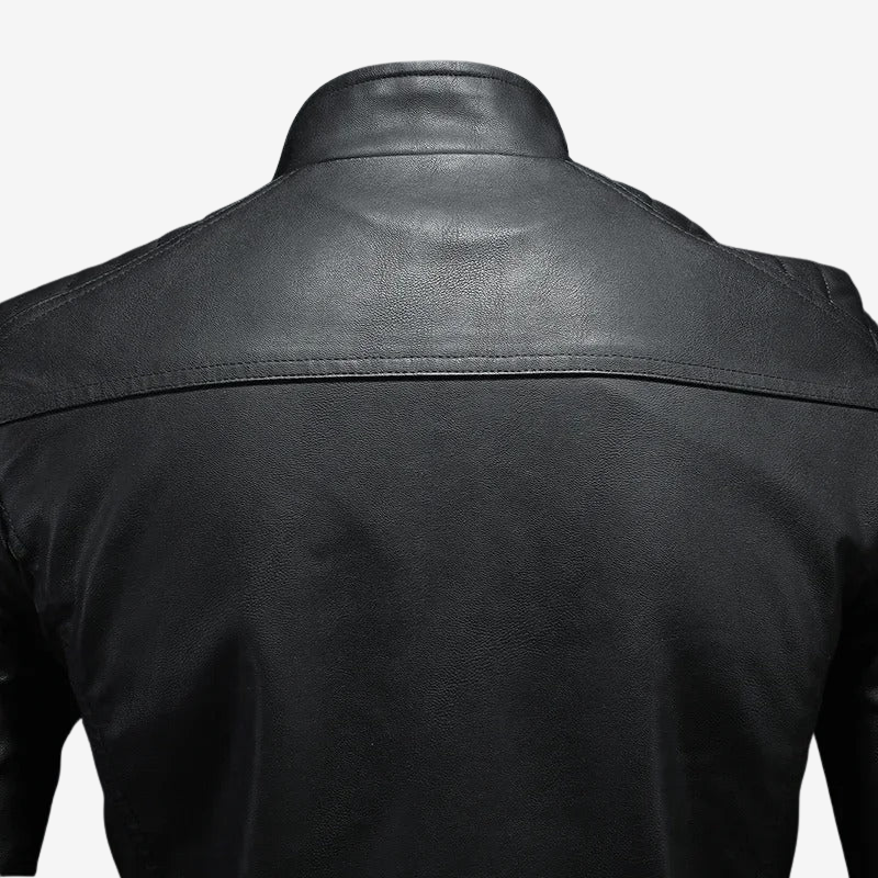 Mario™ | Chaqueta de Cuero con Cuello