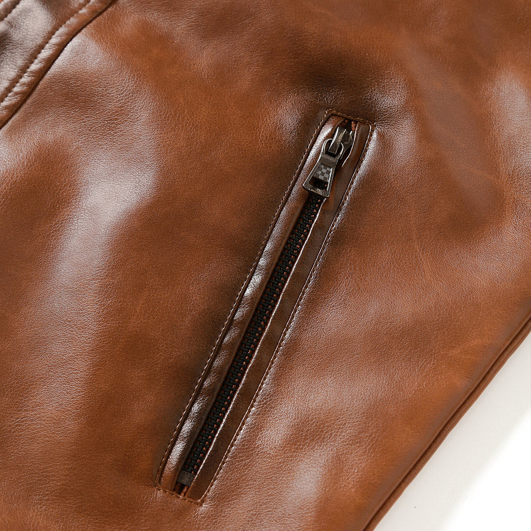 Julio™ | Chaqueta de Cuero Estilo Cruiser